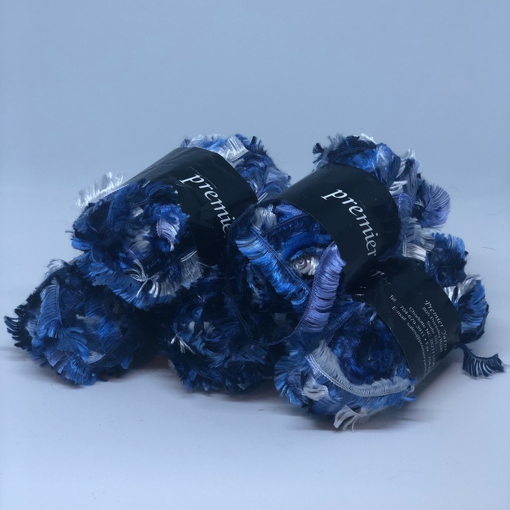 Decorative Fancy Blue Lace Fringe Polyester Yarn